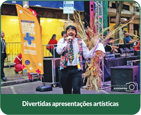 Divertidas apresentações artísticas