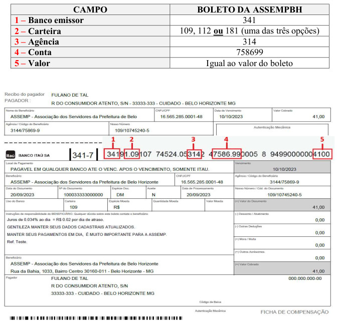 Alerta para Boletos Falsos Assemp